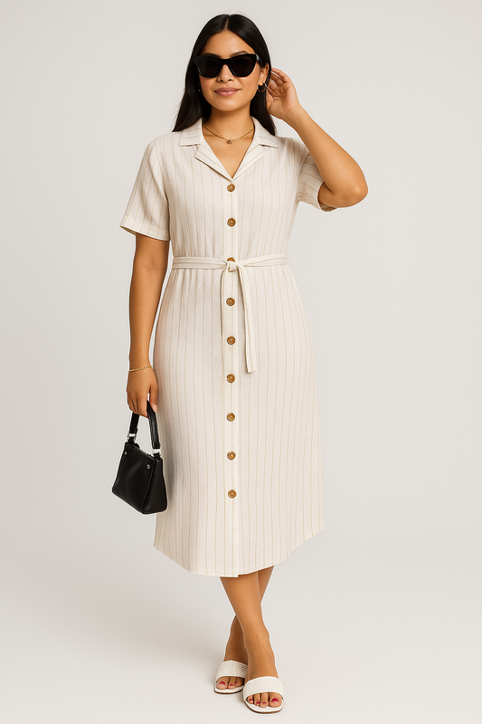 Robe longue en lin élégance bohème & confort naturel